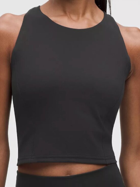 lululemon athletica Tops - Lululemon Black Longline Racerback Tank Sports Bra
